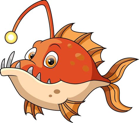 Cute angler fish cartoon on white background 20767141 Vector Art at ...