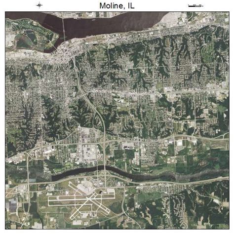 Aerial Photography Map of Moline, IL Illinois