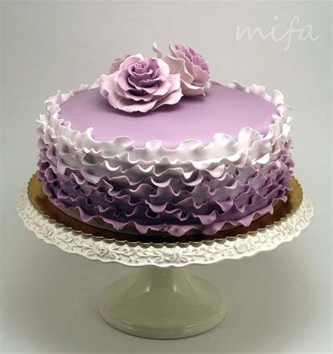 Roses and Ruffles in Violet | Birthday cake with flowers, Beautiful birthday cakes, Cupcake cakes