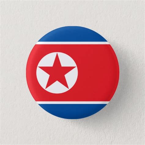 DPRK North Korea Flag Juche Socialist Communist Button | Zazzle.com