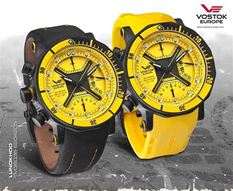 Vostok-Europe Lunokhod 2 Chronograph Multi-Function Dive Watch Yellow Dial for $959.00