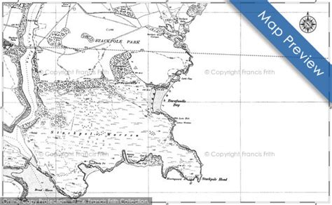 Historic Ordnance Survey Map of Barafundle Bay, 1948