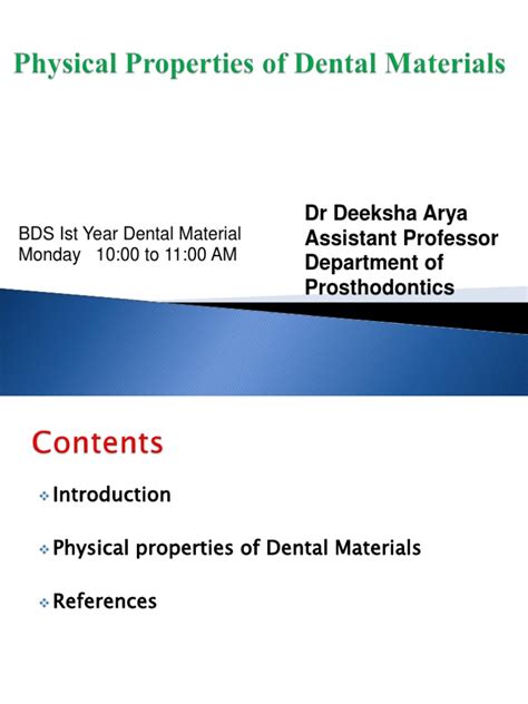 Physical Properties Dental Materials2 | PDF | Corrosion | Color