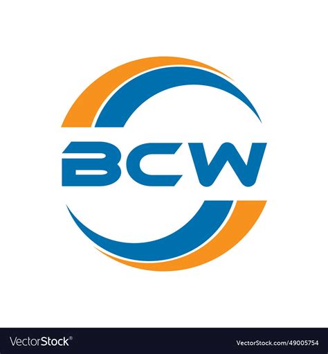 Bcw letter logo design on a white background Vector Image