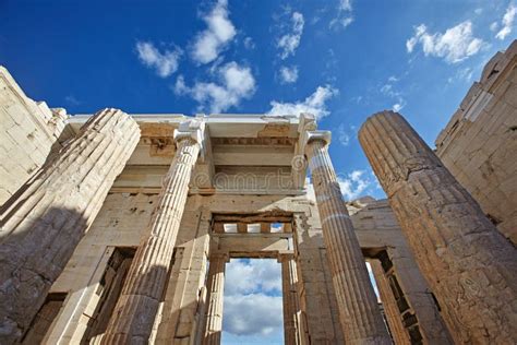 Propylaea in Acropolis, Athens,Greece. Stock Photo - Image of ...