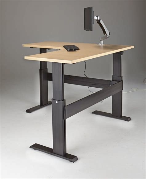 Electric Sit Stand Corner Desk | Electric sit stand desk, Sit stand ...