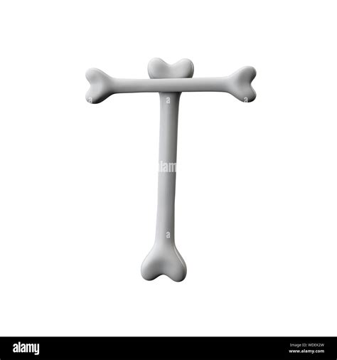 Letter T bone font. Halloween alphabet letter. 3D Rendering Stock Photo - Alamy