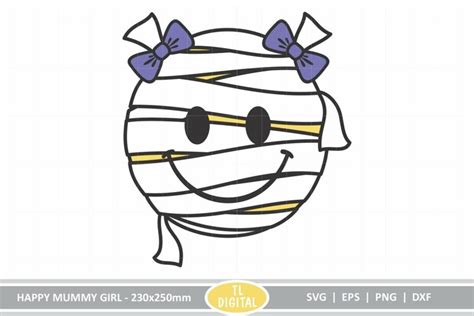 Girl Mummy Smiley Face - Halloween Emoji Design