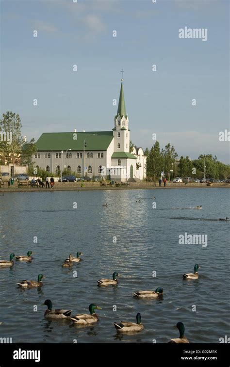 lake and church Stock Photo - Alamy