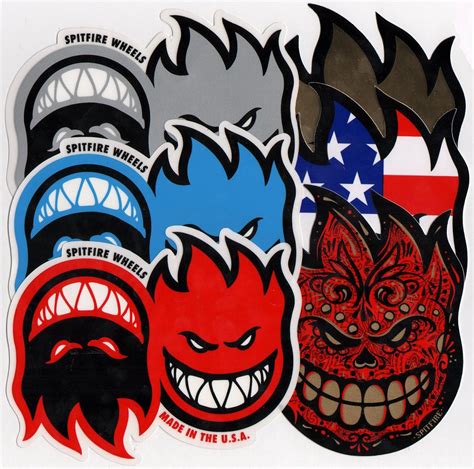 Spitfire Wheels 6 Big Skateboard Stickers Pack - New skate board ...