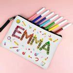 Personalized Colorful Rainbow Crayon Pencil Pouch with Name Back to School Teacher's Day Gift ...