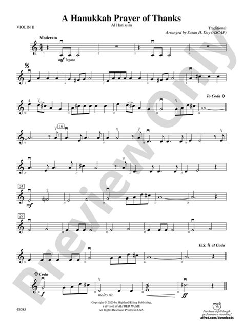 A Hanukkah Prayer of Thanks: 2nd Violin: 2nd Violin Part - Digital ...