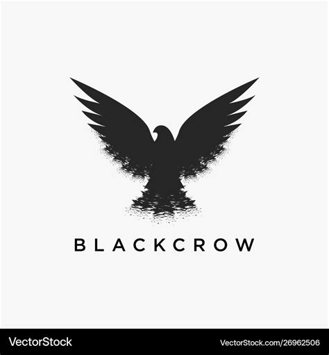 Vintage retro hipster flying crow logo icon Vector Image