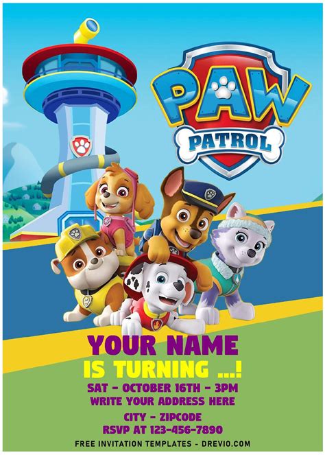 (Free Editable PDF) Ultimate PAW Patrol Team Birthday Invitation Templates