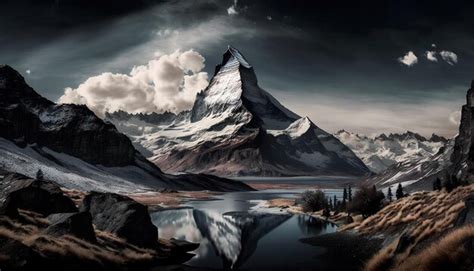 Premium AI Image | A mountain in the clouds