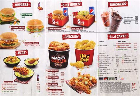 Kfc Ala Carte Menu