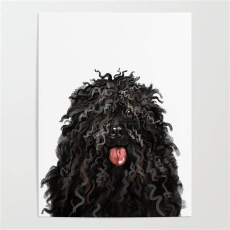 Black Puli Dog Poster by Big Nose Work - 18" X 24" | Puli dog, Dog poster, Dog print art