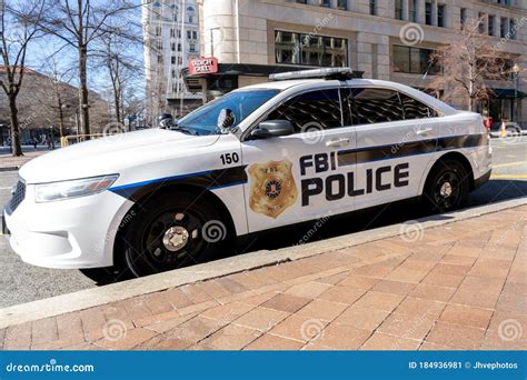 Washington, DC, USA- January 12, 2020: a FBI Police Car at the J. Edgar ...