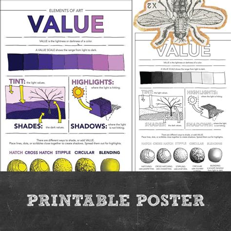 7 Elements of Art Worksheets, Activities, and Printable Posters - Look between the lines