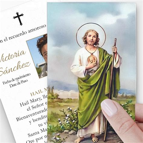 Prayer Cards, St Jude, Spanish Catholic Funeral Prayer Cards, Prayer ...