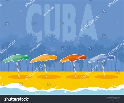 Cuba Beach Background Stock Vector (Royalty Free) 1322538767 | Shutterstock