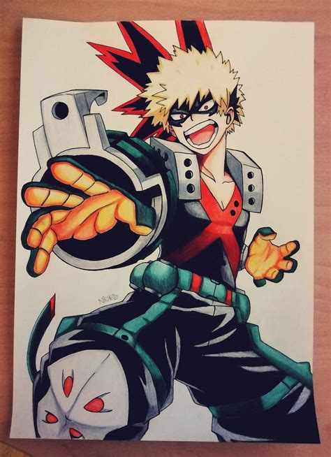 Here I am again with another of my drawing, this time it's Bakugo from ...