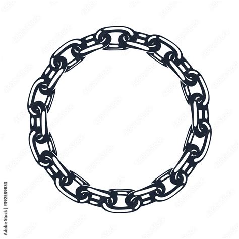 Metal chain icon. Vector circle silhouette. เวกเตอร์สต็อก | Adobe Stock