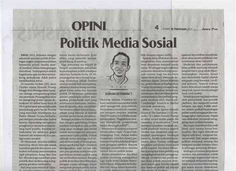 Politik Media Sosial - Jawa Pos - UMM dalam Berita Koran Online ...