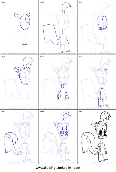 How to Draw Darlene from Squirrel Boy Printable Drawing Sheet by DrawingTutorials101.com Boy ...