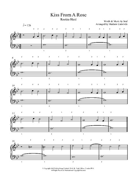 Kiss From A Rose by Seal Sheet Music & Lesson | Rookie Level