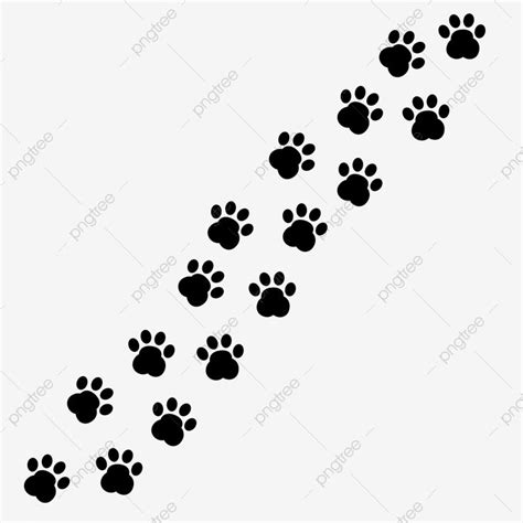 Paw Print Trail Clipart Transparent PNG Hd, Paw Vector Foot Trail Print Of Cat Dog Puppy Animal ...