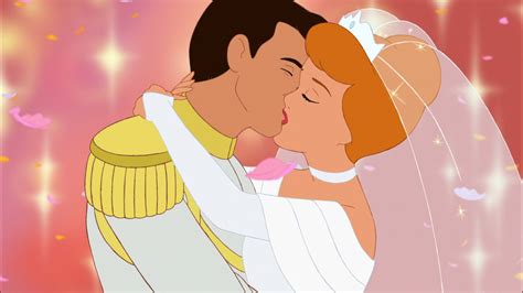 Cinderella and Prince Charming's Kiss on their Wedding Day to live happily ever after again ...