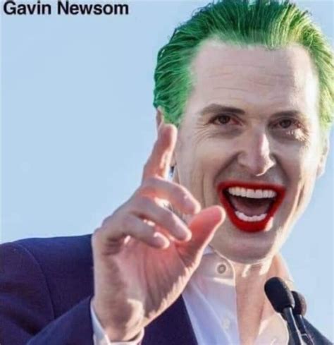 PHOTO Gavin Newsom With Clown Makeup On And Green Hair