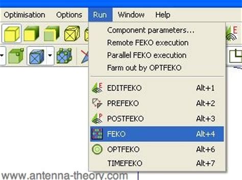 Antenna Simulation Software - FEKO - Requesting Outputs, Running FEKO, and PostFEKO