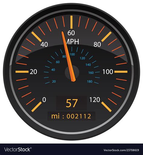 Mph miles per hour speedometer odometer Royalty Free Vector