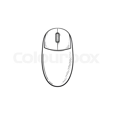 Computer mouse hand drawn outline doodle icon. | Stock vector | Colourbox