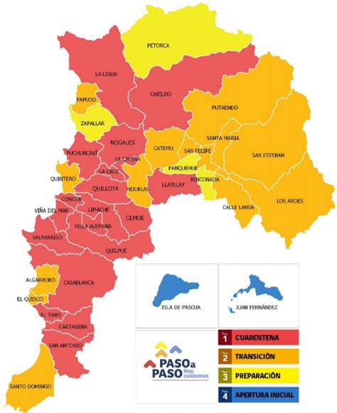 Así luce el mapa: 19 comunas de la Región de Valparaíso estarán en cuarentena a partir del jueves