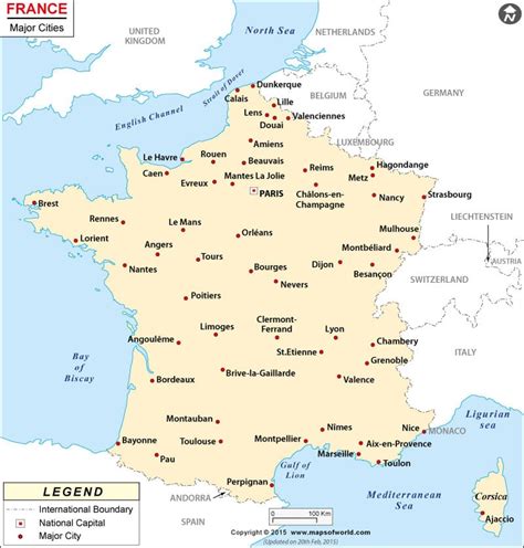 Map of France with Cities | Major Cities in France