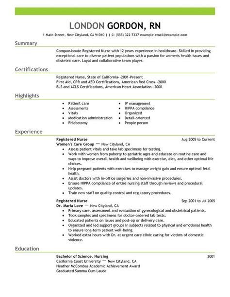 Best Registered Nurse Resume Example for 2021 | MyPerfectResume | Recipe | Nursing resume ...