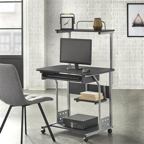 Mobile Computer Tower with Shelf, Gray - Walmart.com - Walmart.com