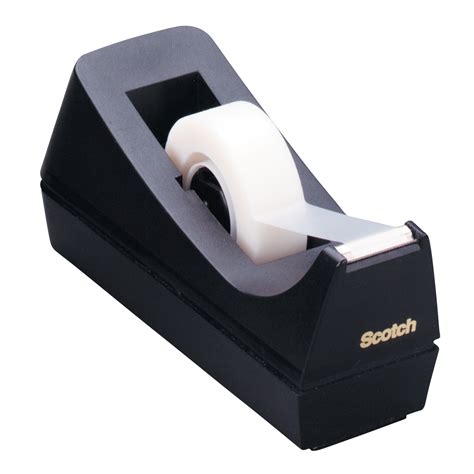 Scotch Desktop Tape Dispenser, 1" Core, Weighted Non-skid Base, Black ...