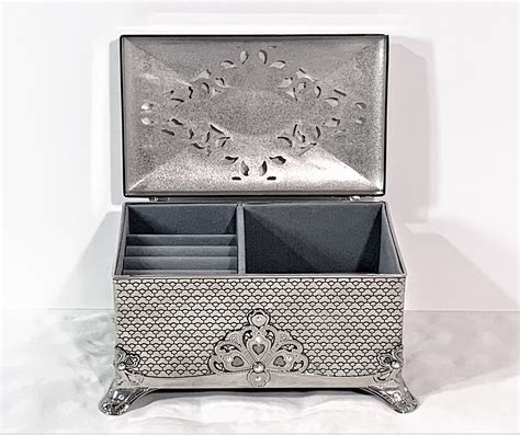 Things Remembered & Swarovski Crystal Silver Clad Musical Jewelry Box, Unforgettable, Padded, 7. ...