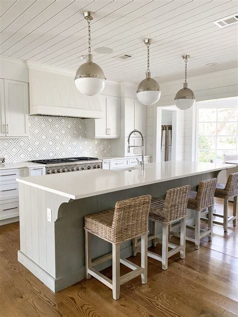 Sea Island Coastal House Tour | Lake house kitchen, Coastal kitchen design, Coastal kitchen decor