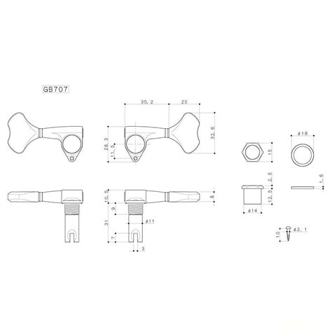 Gotoh GB707 chrome bass guitar tuners L4 ratio 1:20 | Stageshop