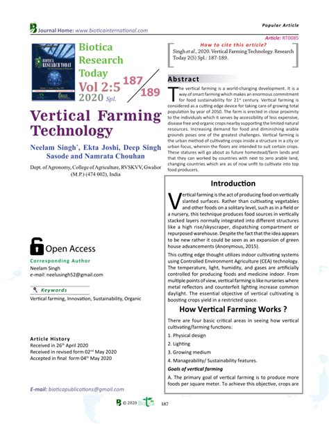 (PDF) Vertical Farming Technology