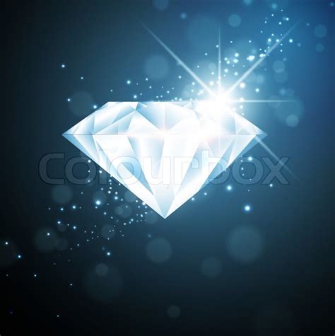 Single Diamond With Star Over Dark ... | Stock vector | Colourbox