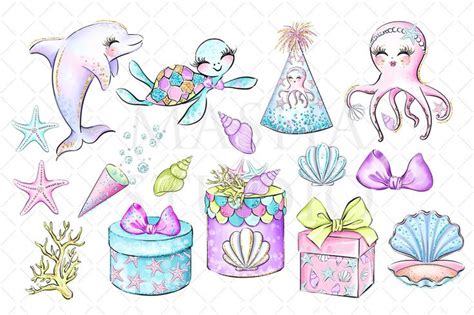 Mermaid Birthday Clipart Mermaid Clipart Birthday Clipart - Etsy | Mermaid clipart, Birthday ...