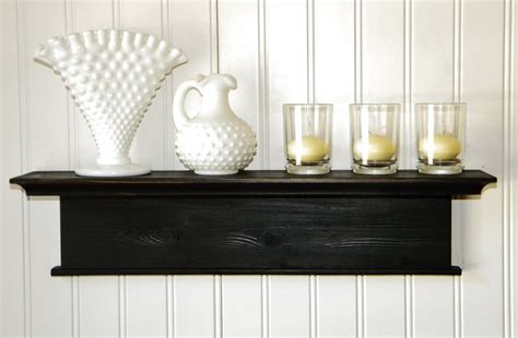 18 Wall Shelf Modern Rustic Black Finish Wood Handmade