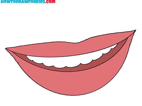 How to Draw Smiling Lips - Easy Drawing Tutorial For Kids