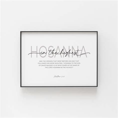 Hosanna in the Highest Lent Printable Wall Art Modern - Etsy